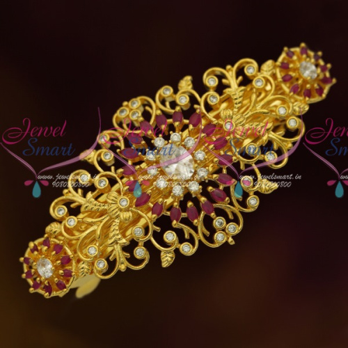 H11510 AD Fashion Jewellery Gold Plated Ruby White Hair Clip Women's Accessory Buy Online