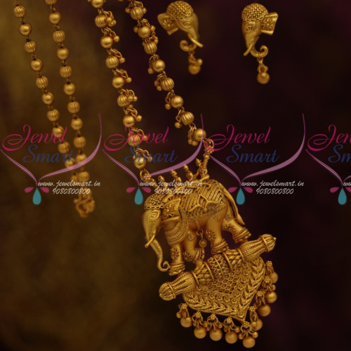 NL11524 Bahubali Movie Style Royal Beaded Jewellery Elephant Design Fabulous Imitation Antique Collections Online