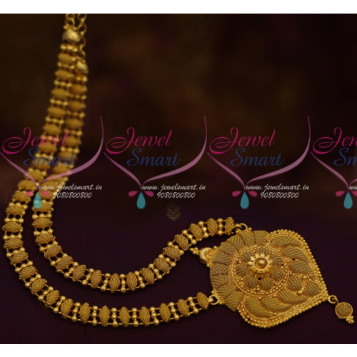 NL11487 Gold Plated Simple Design Casual Wear Haram South Indian Covering Jewellery Low Price Collections Online