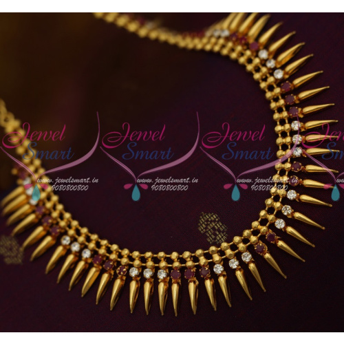 NL11419 Kerala Style South Indian Ruby White AD Jewellery Latest Trendy Collections Shop Online