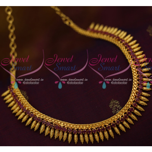 NL11423 South Indian Leaf Design Kerala Style Jewellery Latest Ruby Collections Shop Online