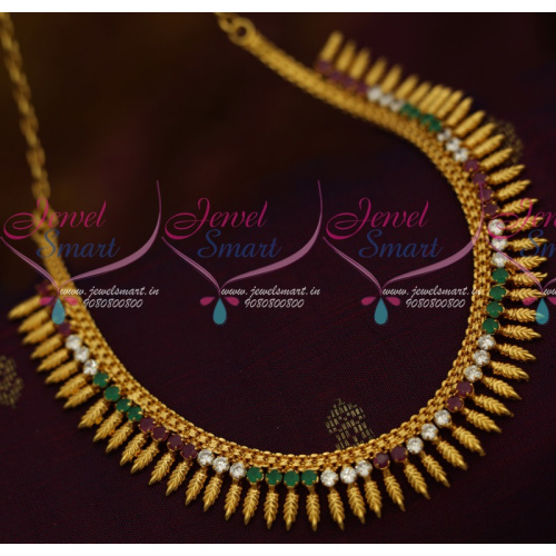 NL11424 South Indian Leaf Design Kerala Style Jewellery Multi Colour AD Collections Shop Online