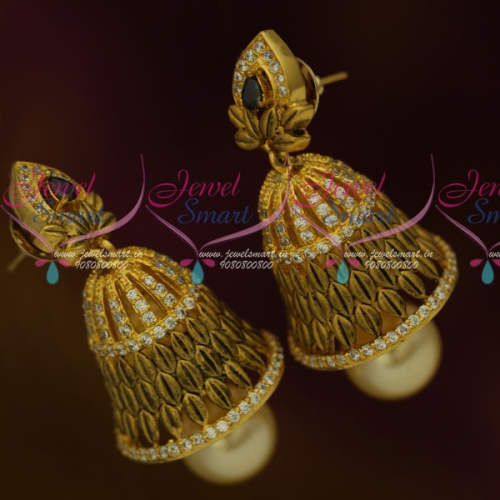 J11595 Black White Antique Jewellery Matte Gold Plated Stones Low Price Jhumka Earrings Shop Online