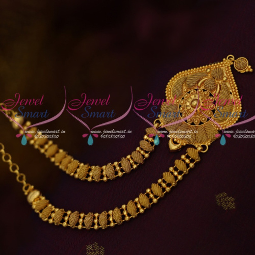 NL11682 South Indian Gold Covering Jewellery Fancy Design Short Necklace Daily Wear Collections
