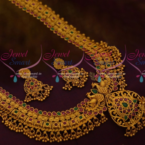 NL11614 South Indian Fashion Jewellery Floral Design Broad Haram Beads Jalar Danglers Beautiful Imitation Collections