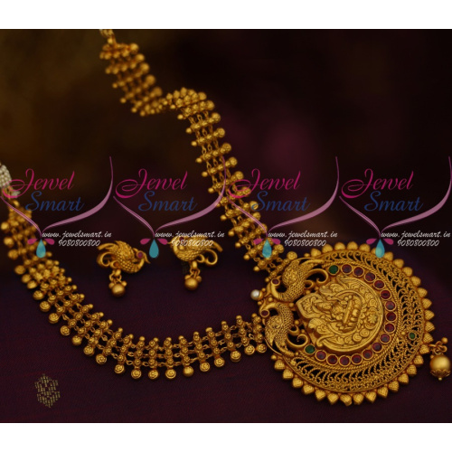 NL11674 Floral Beads Design Temple Jewellery Latest Mate Gold Imitation Collections Shop Online