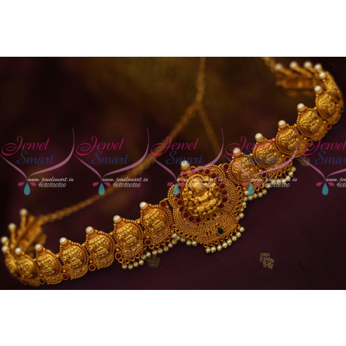 H11632 Antique Temple Jewellery Adjustable Chain Nagas Vaddanam South Indian Matte Gold Latest Traditional Ornaments Online