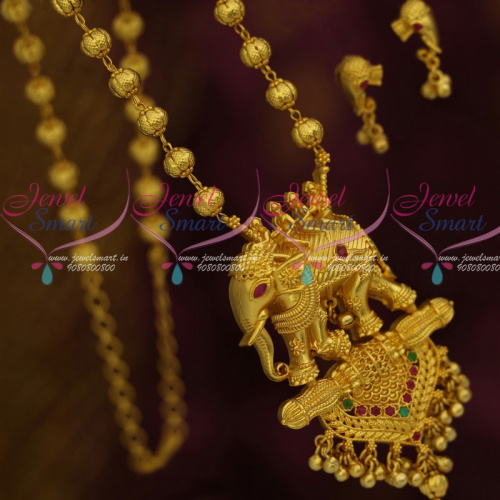 NL11826 One Gram Bahubali Movie Style Royal Beaded Jewellery Elephant Design Collections Online