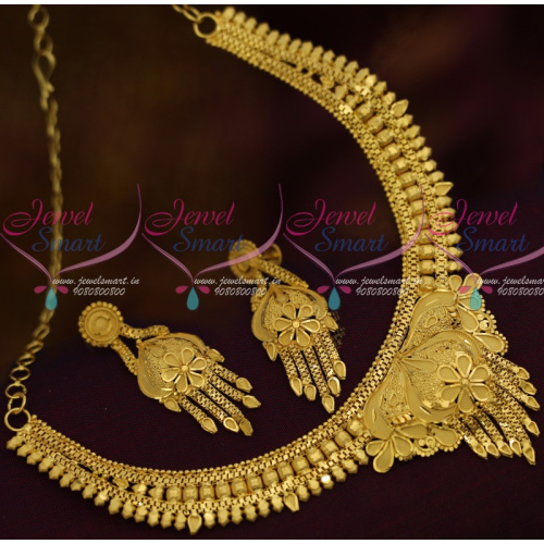 NL11852 South Indian Traditional Gold Design Artificial Jewellery Sets Light Matte Forming Plated Collections Online