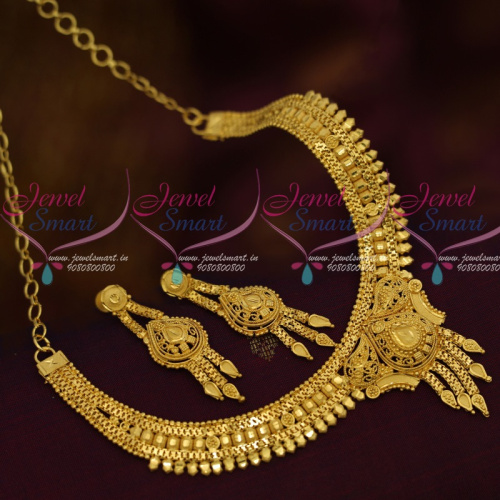 NL11855 Plain Light Matte Gold Finish Forming Jewellery South Indian Casting Designs Shop Online 