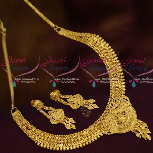 NL11858 South Indian Artificial Plain Gold Light Matte Finish Forming Jewellery Designs Shop Online