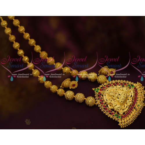 NL11830 Temple Pendant Copper Handmade Beads Kemp Traditional South Indian Jewellery Online