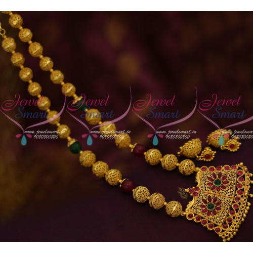NL11831 Kemp Pendant Copper Handmade Beads Traditional South Indian Jewellery Online