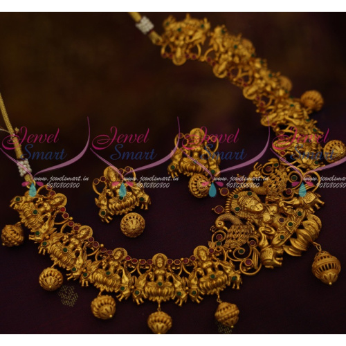 NL11820 Reddish Temple Nagas Jewellery Antique Matte Gold Latest Imitation Buy Online Red Green Stones
