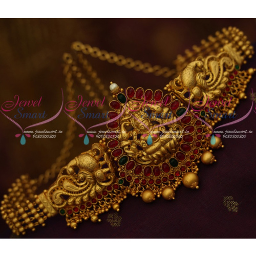 H11628 Kids and Adults Temple Jewellery Chain Vaddanam South Indian Matte Gold Latest Traditional Ornaments Online
