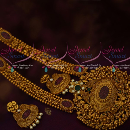 NL12036 Bead Danglers Pendant Matte Antique Haram Latest Imitation Jewellery Designs Online