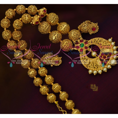 NL11356 Gold Plated Kemp Beaded Jewellery Small Jhumka South Indian Fashion Latest Designs