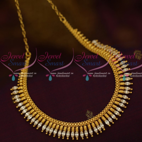 NL11895 White Marquise AD Stones South Indian Kerala Design Fashion Jewellery Online