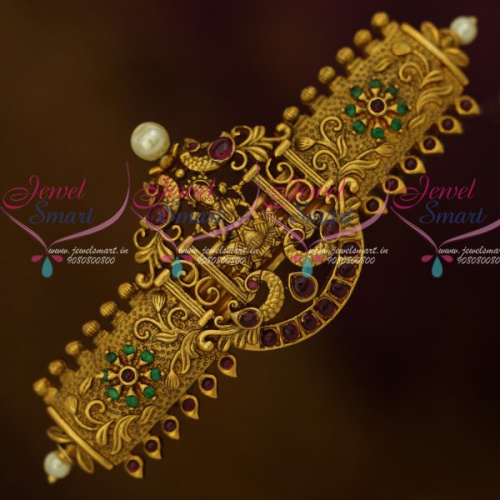 H12027 Antique Matte Gold Plated Temple AD Hair Clip Imitation Accessory Jewellery Designs Online