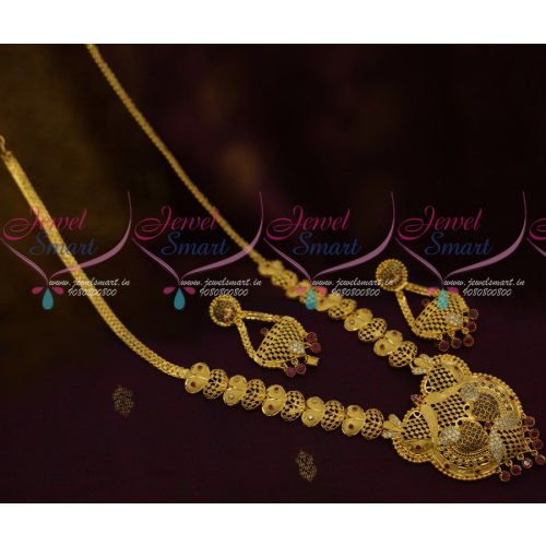 NL11920 Light Matte Gold Finish One Gram Mini Haram Forming 100Mg Plated Jewellery Delicate Collections Online