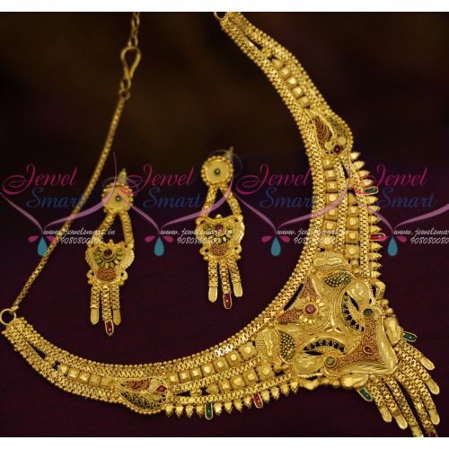 NL12008 Forming 100 MG Gold Plated Jewellery Meenakari Work Fancy Imitation Collections Online