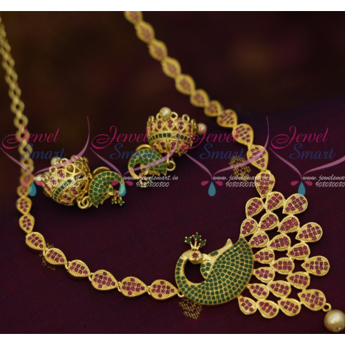 NL12096 AD Jewellery Peacock Design Ruby Emerald Fashion Imitation Collections Shop Online