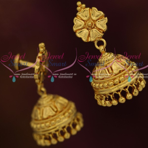 J11950 Low Price Jimikki Earrings South Indian Gold Covering Imitation Jewellery Online