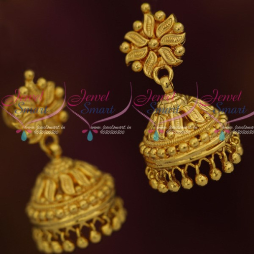 J11952 Screwlock Jimikki Earrings South Indian Gold Covering Imitation Jewellery Online