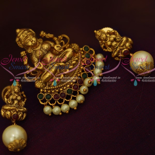 PS12123 Antique Value For Money Jewellery Temple Pendant Earrings Small Size Shop Online