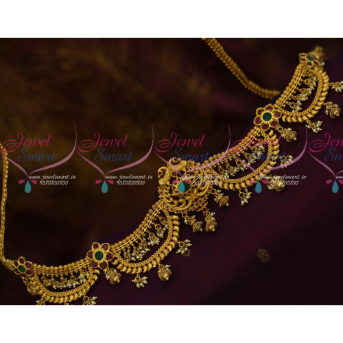 H12314 Baahubali Style Devasena Hip Chain Mango Design Pearl Drops Fashion Jewellery Gold Plated Online