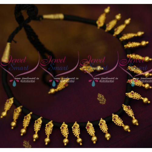 NL12197 Black Thread Dhaga Imitation Jewellery Latest Design Collections Screwback Earrings