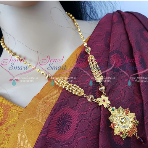 NL12185 Forming Collections Beads Mala Enamel Finish Imitation Haram Latest Jewellery Online