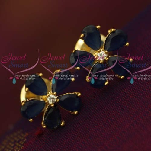 ER12169 AD Sapphire Blue 5 Stone Design Ear Studs Traditional Design Collections Shop Online
