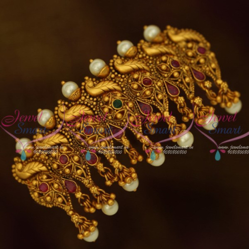 H10797 Peacock Bead Mesh Fancy Design Hair Clip Latest Fashion Jewellery Accessory Matte Finish Gold Plated Collections Online