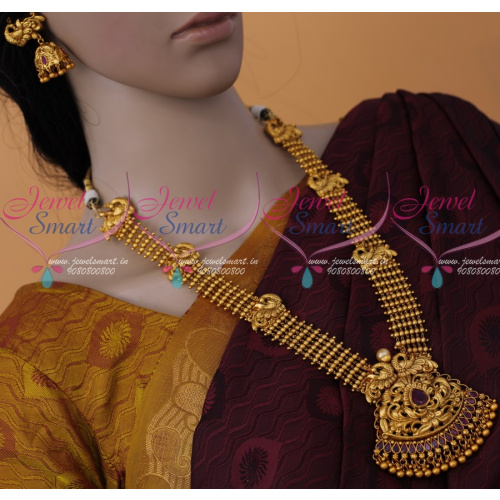 NL12355 New Design Beads Haram Nakshi Peacock Pendant Exclusive Imitation Jewellery Online