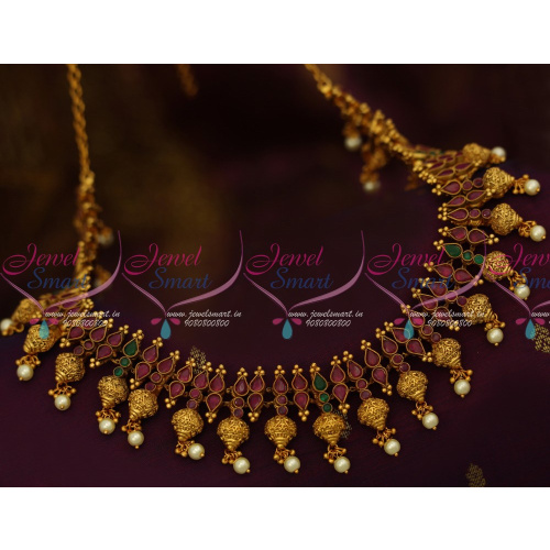 H12413 Antique Nakshi Beads Heavy Gundla Design Ruby Emerald Grand Hip Chains Shop Online