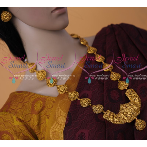 NL7006 Antique Traditional Gold Design Nagas Jewellery Haram Long Lowest Price 