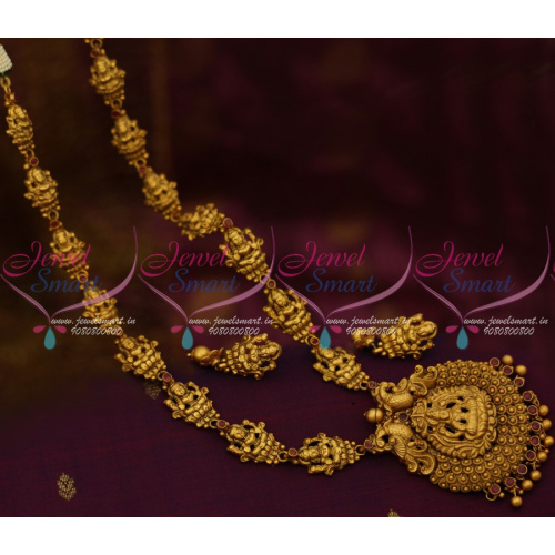 NL12312R Nakshi Temple Jewellery Matte Antique Haram Latest South Indian Imitation Shop Online