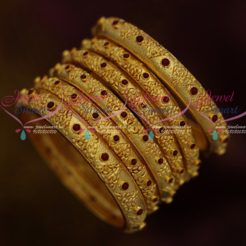 B12356 Gheru Reddish Plated Stylish Design Forming 100MG Bangles 6 Pieces Set Bridal Jewellery 
