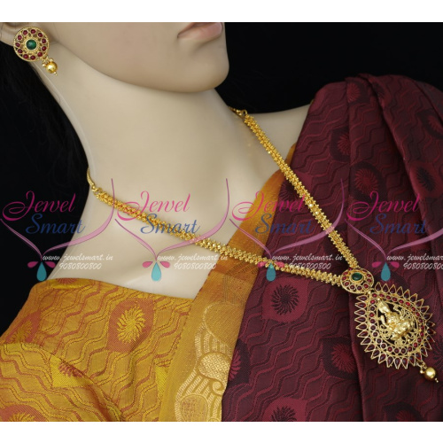 NL5610 Gold Design Chain Temple Laxmi God Locket Jewellery Set Buy Online