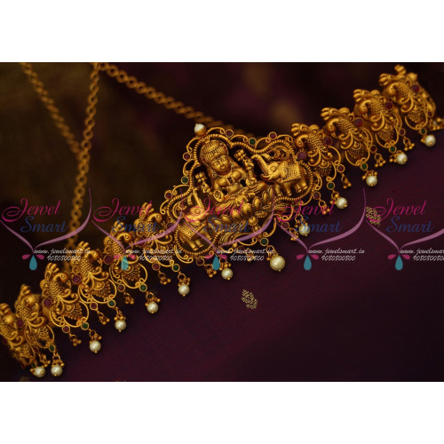 H12411 Antique Temple Jewellery Chain Nagas Vaddanam South Indian Matte Gold Latest Traditional Ornaments Handmade Shop Online