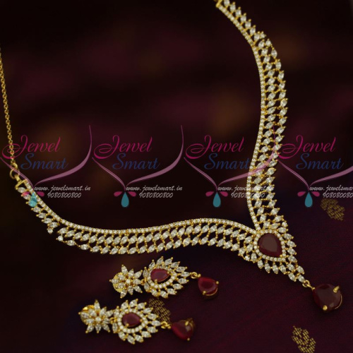 NL12561 Marquise AD Stones Dazzling Jewellery Set Delicate Fixed Shape Latest Design Shop Online