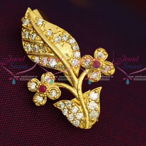 SP12505 New Imitation AD Stones Flowerpot Fashion Jewellery Saree Pins Collection Online