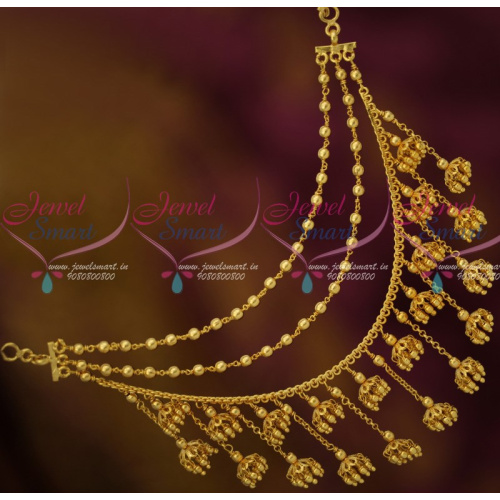 EC12513 Bahubaali Movie Devasena Style Earchains Maatil Jhumka Drops Gold Plated Jewellery Shop Online