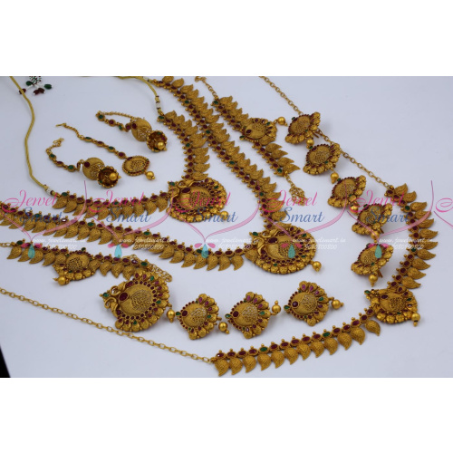 BR12603 Antique Bridal Matte Copper Tone Reddish South Indian Gold Finish Wedding Dulhan Jewellery Full Set Latest Collections