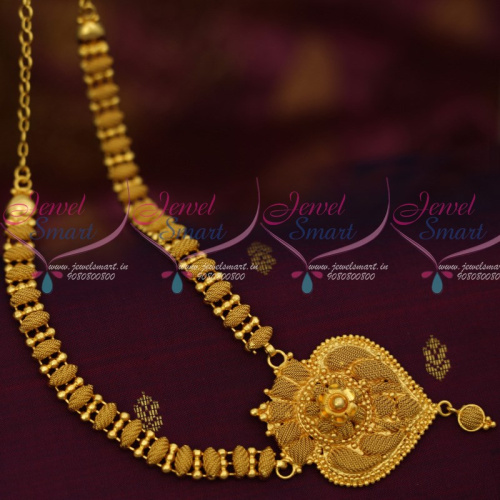 NL12497 South Indian Gold Covering Jewellery Fancy  Short Necklace Daily Wear Collections