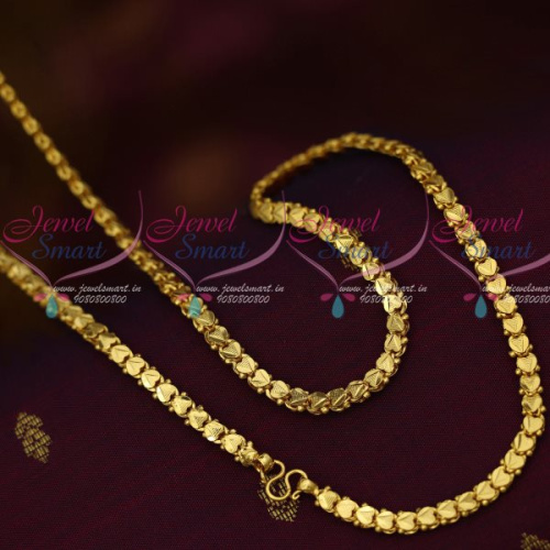 C0143 Gold Plated Chain 24 Inches Height Party and Daily Wear Traditional Fancy Design