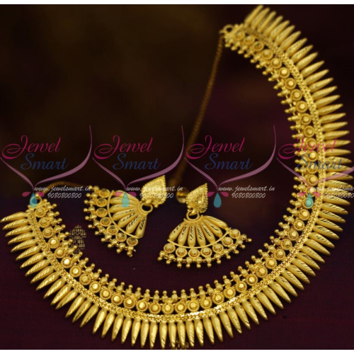 NL12827 Kerala Style Fancy Gold Forming Jewellery Set Latest Light Tone Shop Online