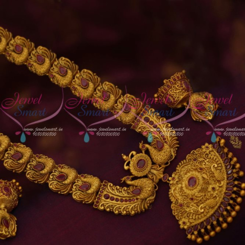 NL12793R Antique Jewellery Gold Concept Haram Ruby Stones Haram Grand Bridal Designs Shop Online