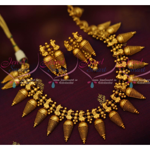 NL12700 South Indian Traditional Jewelry Set Antique Gold Design Flexible Heavy Design Latest